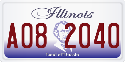 IL license plate A082040