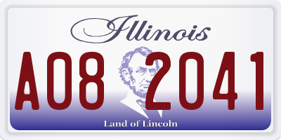 IL license plate A082041