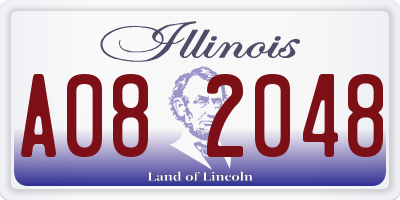 IL license plate A082048