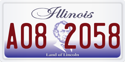 IL license plate A082058