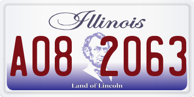 IL license plate A082063