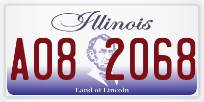 IL license plate A082068