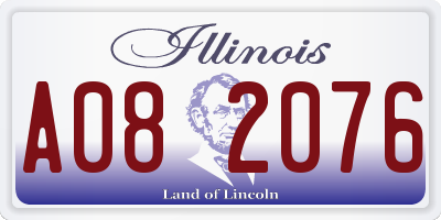 IL license plate A082076