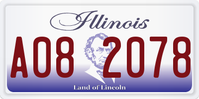 IL license plate A082078