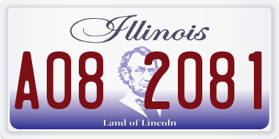IL license plate A082081