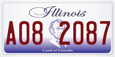 IL license plate A082087