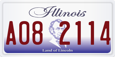 IL license plate A082114