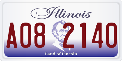 IL license plate A082140
