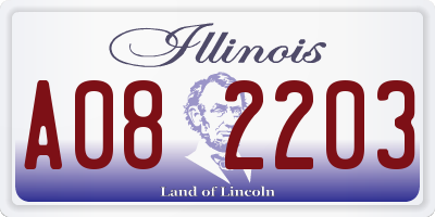 IL license plate A082203