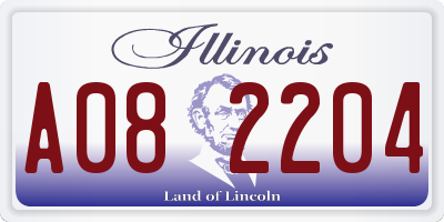 IL license plate A082204