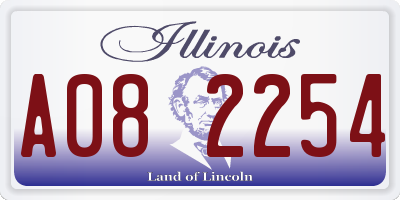 IL license plate A082254