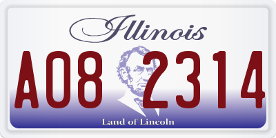 IL license plate A082314