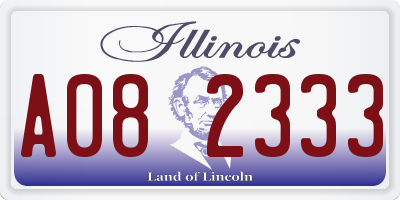 IL license plate A082333