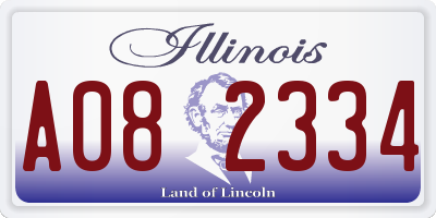 IL license plate A082334