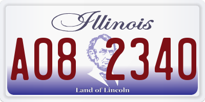 IL license plate A082340