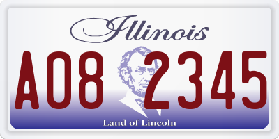 IL license plate A082345