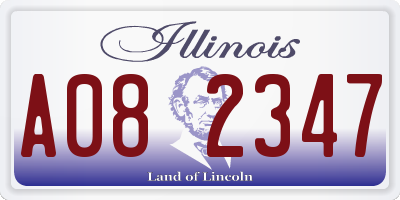 IL license plate A082347