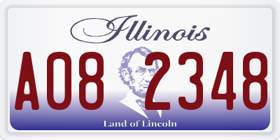 IL license plate A082348