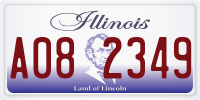 IL license plate A082349