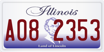 IL license plate A082353