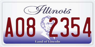 IL license plate A082354