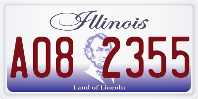 IL license plate A082355