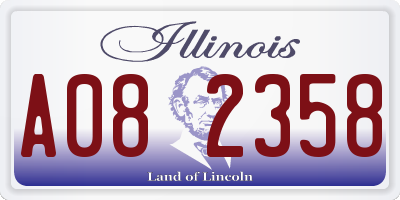 IL license plate A082358