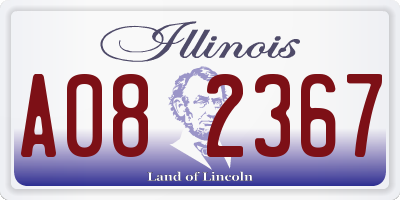 IL license plate A082367