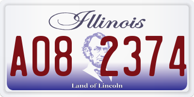 IL license plate A082374