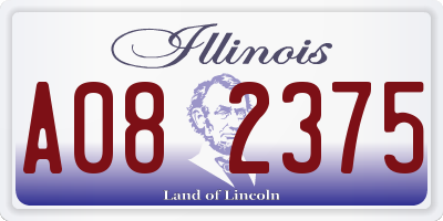 IL license plate A082375