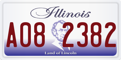 IL license plate A082382