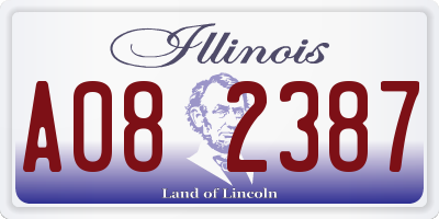 IL license plate A082387