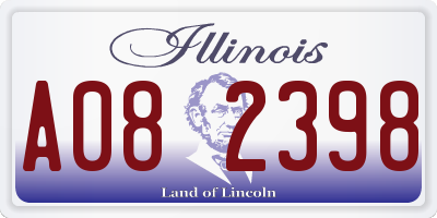IL license plate A082398