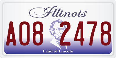 IL license plate A082478