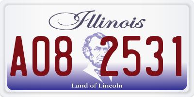 IL license plate A082531