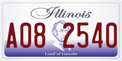 IL license plate A082540
