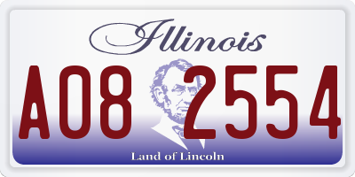 IL license plate A082554