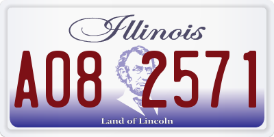 IL license plate A082571