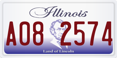 IL license plate A082574