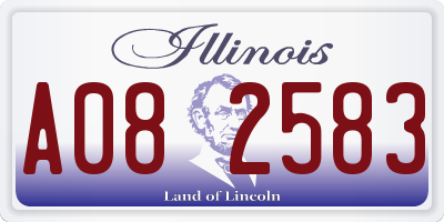 IL license plate A082583