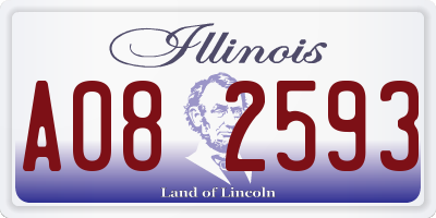 IL license plate A082593
