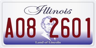 IL license plate A082601