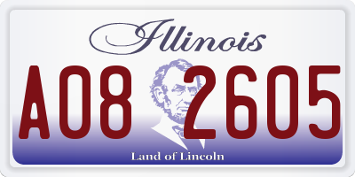 IL license plate A082605