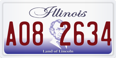 IL license plate A082634