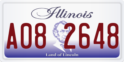 IL license plate A082648