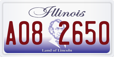 IL license plate A082650