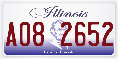 IL license plate A082652
