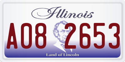 IL license plate A082653
