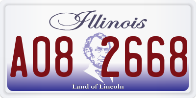 IL license plate A082668