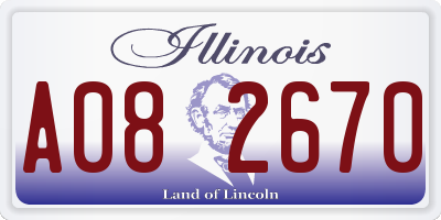 IL license plate A082670